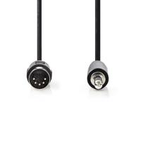 Nedis DIN-Audiokabel | DIN 5-Pins Male | 3,5 mm Male | Vernikkeld | 2.00 m | Rond | PVC | Zwart | Label - CAGL20100BK20 - thumbnail