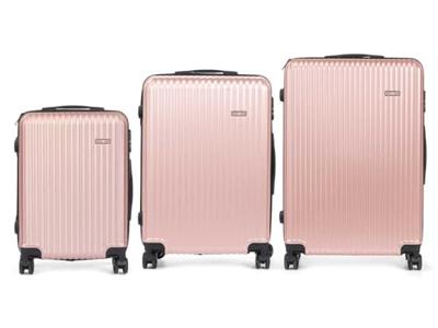 Kofferset Roze Strepen 3 Onderdelen