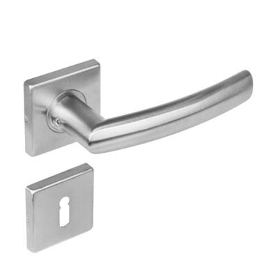 Deurkruk 1248 Blok op rozet vierkant met sleutelgat plaatjes RVS Deurkruk 1248 Blok op rozet vierkant met sleutelgat plaatjes RVS