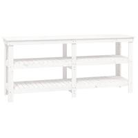 VidaXL Werkbank 181x50x80 cm massief grenenhout wit - thumbnail