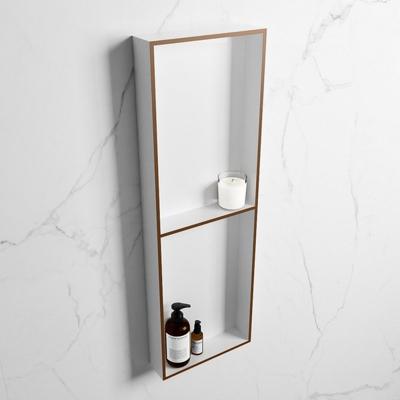 MONDIAZ EASY Nis 149,5x29,5cm in solid surface kleur Rust | Talc. 2 vakken geschikt voor in- of opbouw