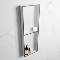 MONDIAZ EASY Nis 149,5x29,5cm in solid surface kleur Rust | Talc. 2 vakken geschikt voor in- of opbouw - thumbnail