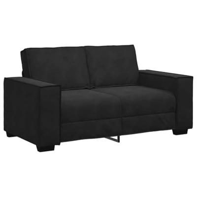 Tweezitsbank 120 cm fluweel zwart - thumbnail