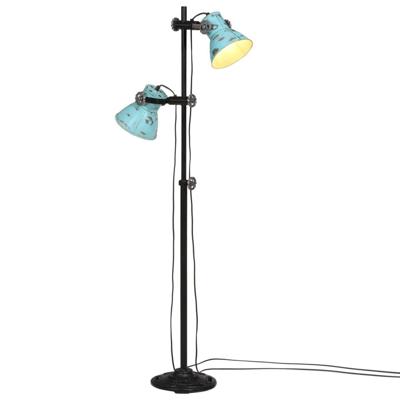 VidaXL Vloerlamp 25 w e27 25x25x90/140 cm verweerd blauw
