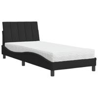 Bed met matras fluweel zwart 90x190 cm - thumbnail