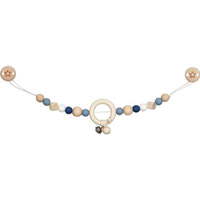 Goki houten wandelwagenketting ster blauw met clips Goki houten wandelwagenketting ster blauw met clips