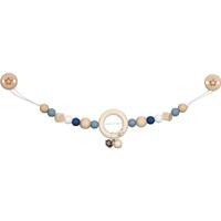 Goki houten wandelwagenketting ster blauw met clips - thumbnail