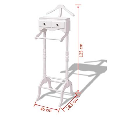 VidaXL Kledingrek met kastje hout wit