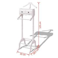 VidaXL Kledingrek met kastje hout wit - thumbnail