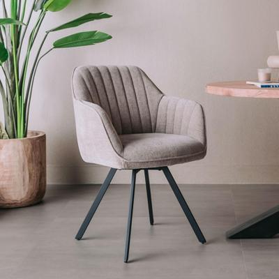 Tower Living Draaibare Eetkamerstoel 'Bruno' kleur Beige/Grijs