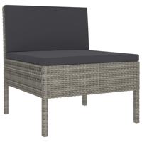 8-delige Loungeset met kussens poly rattan grijs - thumbnail