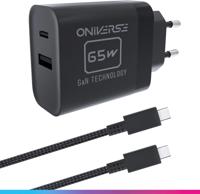 Oniverse AC Adapterkabel 65W USB C Switch 2 Zwart (1,5 meter) - thumbnail