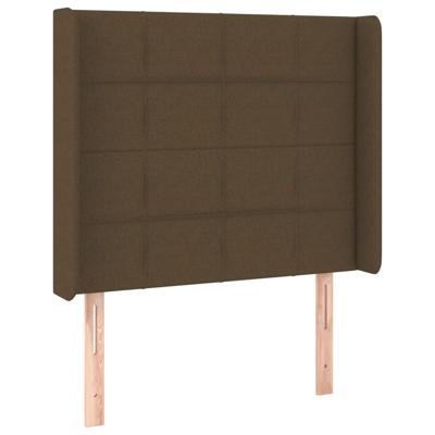 Boxspring met matras en LED stof donkerbruin 140x200 cm - thumbnail