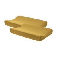 Meyco aankleedkussenhoes - set van 2 Basic jersey 50x70 cm honey gold - thumbnail