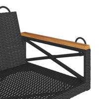 Schommelbank 109x62x40 cm poly rattan zwart - thumbnail