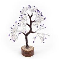 Edelsteenboom Amethist en Bergkristal (22 cm) - thumbnail