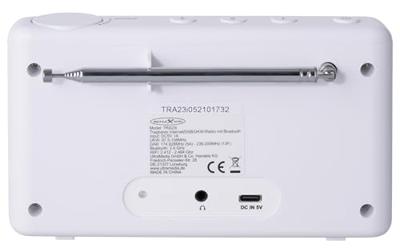 Reflexion TRA23i/WH Internetradio Internet, DAB+, DAB, VHF (FM) Bluetooth, Internetradio, DAB+, FM Oplaadbaar Wit