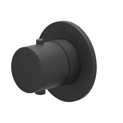 Afbouwdeel IVY Bond Inbouwthermostaat Symmetry Met Rond Rozet Mat Zwart PED IVY