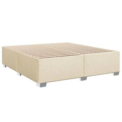 Boxspring met matras stof crèmekleurig 180x200 cm