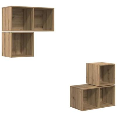 Tv-meubelset 4 pcs artisanaal eikenkleurig 37 x 37 x 72 cm