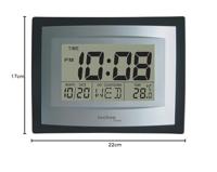 Techno Line WS 8004 Wandklok Kwarts 220 mm x 170 mm x 35 mm Zilver, Zwart - thumbnail