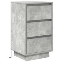 Nachtkastje met LED-verlichting 38x34x65 cm betongrijs - thumbnail