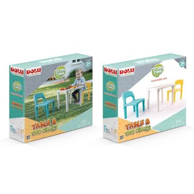 Dolu Kinder Tafel met 2 stoelen Turquoise/Geel Dolu Kinder Tafel met 2 stoelen Turquoise/Geel