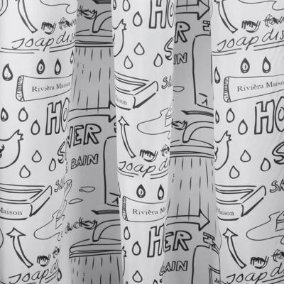 Douchegordijn Differnz Bath Polyester 180x200 cm Zwart Differnz