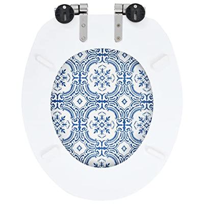VidaXL Toiletbril met soft-close deksel porselein mdf