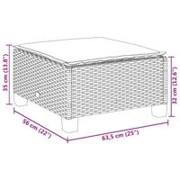 6-delige Loungeset met kussens poly rattan grijs - thumbnail