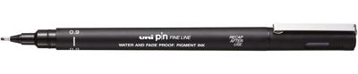 Uni Pin fineliner, ronde punt, 0,9 mm, zwart