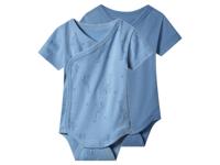 lupilu Set van 2 baby rompers (Lichtblauw/blauw, 50/56) - thumbnail