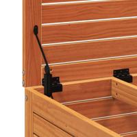 Tuinvoetenbank 62x63,5x53,5 cm massief grenenhout wasbruin - thumbnail