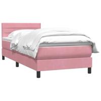 Boxspring met matras fluweel roze 90x210 cm - thumbnail