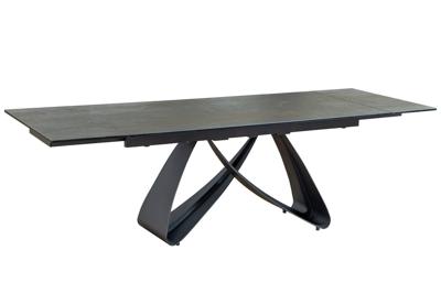 Uitschuifbare eettafel INFINITY 180-260cm roest keramiek marmer zwart metaal - 45182