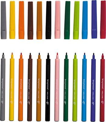 Viltstift bruynzeel kids set 12 kleuren | 6 stuks