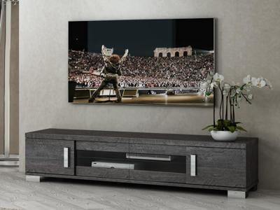 Tv-meubel SAROU 4 deuren grijze berk gelakt Tv-meubel SAROU 4 deuren grijze berk gelakt