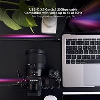 Nanocable 10.01.4300-COMB USB 3.2-kabel Gen2x2, 20 Gbit/s, 5 A/100 W, 4K/60 Hz, USB-C/M-USB-C/M, grijs/zwart, 0,5 m - thumbnail