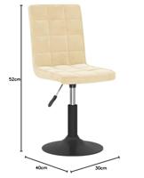 Eetkamerstoelen draaibaar 2 st fluweel crmekleurig - thumbnail