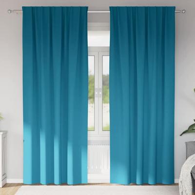 VidaXL Zwart-out gordijnen met ringen 2 pcs turquoise 225 x 140 cm