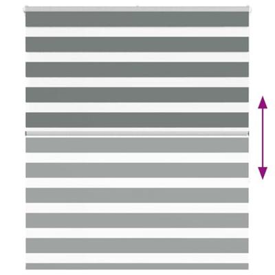 VidaXL Zebra rolgordijn 120x150 cm stofbreedte 115,9 cm donkergrijs