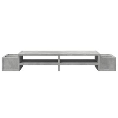 VidaXL Monitorstandaard met opbergruimte 100x27x15 cm hout betongrijs