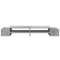 Monitorstandaard met opbergruimte 100x27x15 cm hout betongrijs - thumbnail