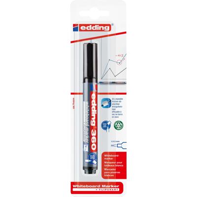 Whiteboardmarker edding 360 rond 1.5-3mm zw blist Whiteboardmarker edding 360 rond 1.5-3mm zw blist