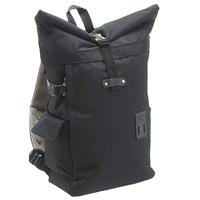 NORIKURA Nylon rugzak met roltop zwart - thumbnail