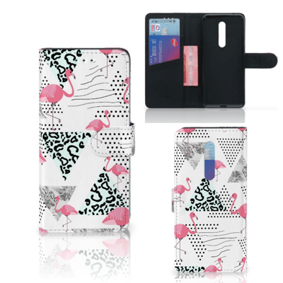 Xiaomi Mi 9T Pro Telefoonhoesje met Pasjes Flamingo Triangle