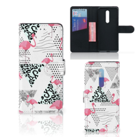 Xiaomi Mi 9T Pro Telefoonhoesje met Pasjes Flamingo Triangle - thumbnail
