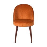 Dutchbone Eetkamerstoel 'Barbara' Velvet, kleur Oranje - thumbnail