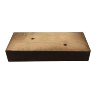 Meubelpoot bruin rechthoek 13 bij 6 cm en hoogte 2 cm van massief hout - thumbnail