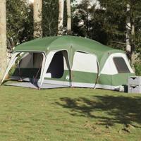 Familietent met verandakoepel 9-persoons waterdicht groen - thumbnail